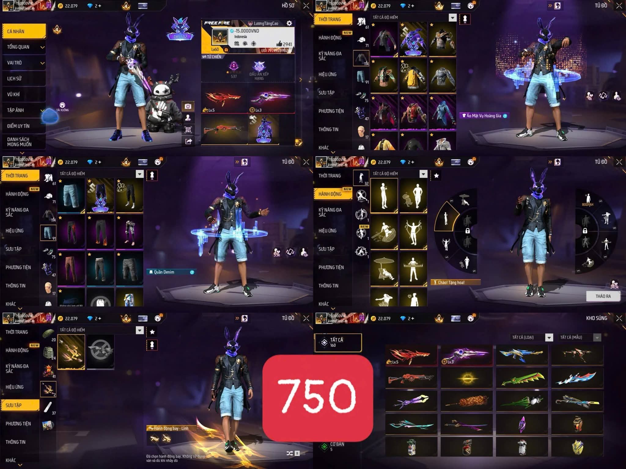 Ảnh 5 tài khoản Free Fire #FF214
